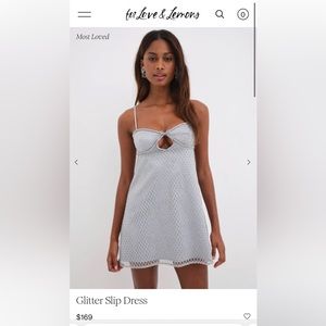 For Love and Lemons glitter slip dress silver